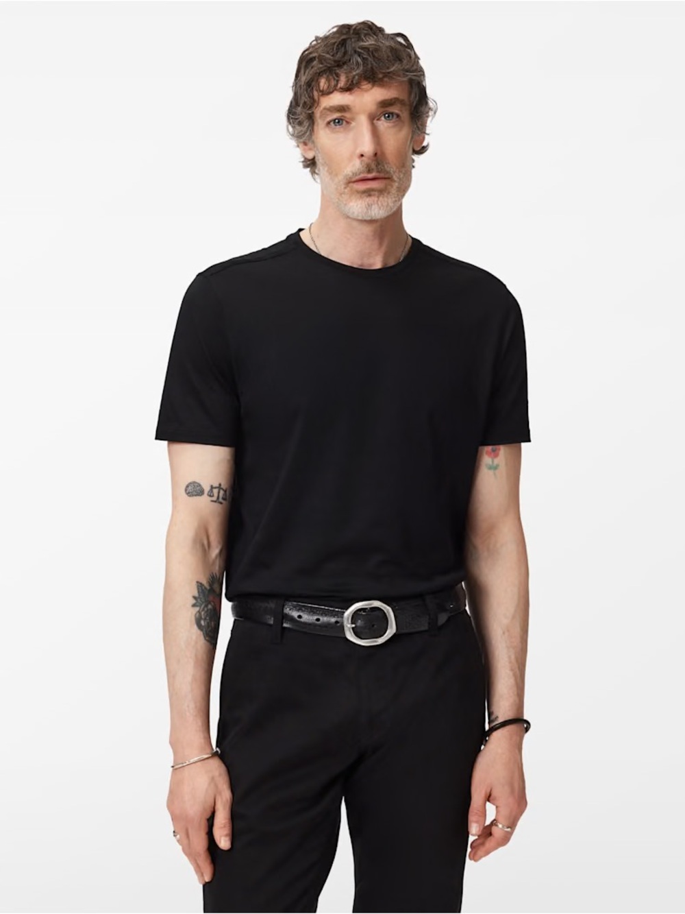 $248 NWT John Varvatos Vero silk cotton Crew Tee Size large